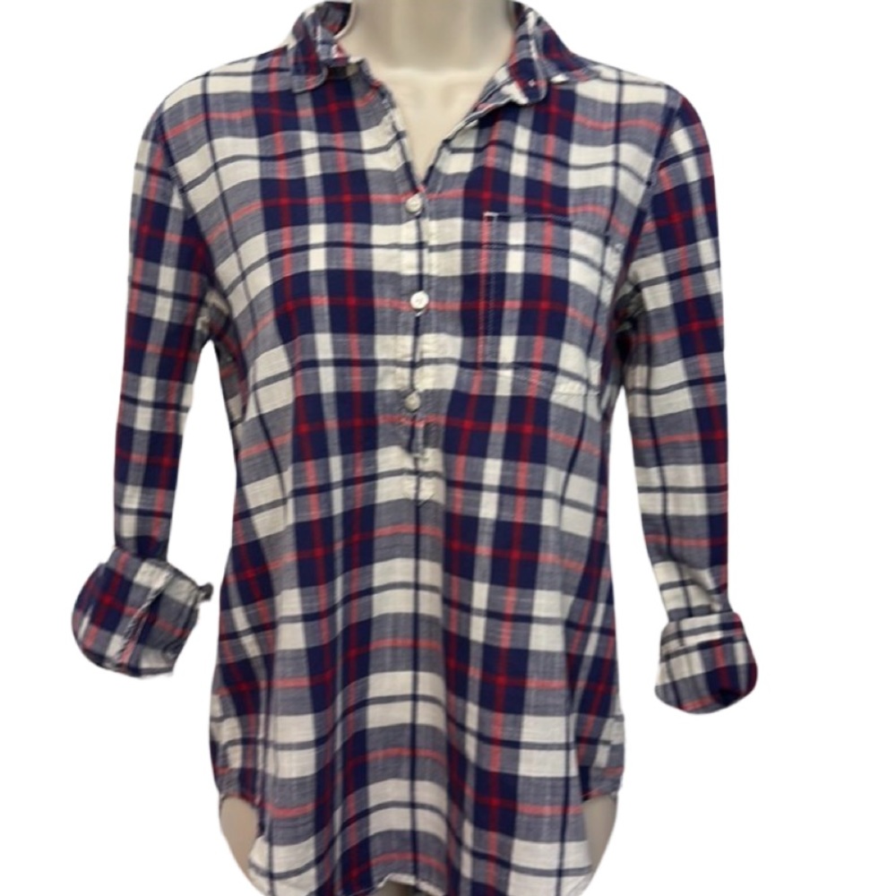 J. Crew Plaid Gauze Shirt in Boy Fit